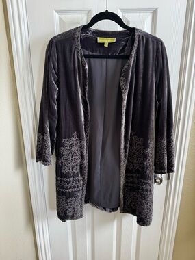 Sigrid Olsen Signature Velvet Jacket - Charcoal